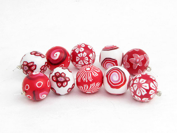 polymer clay red beads ideas