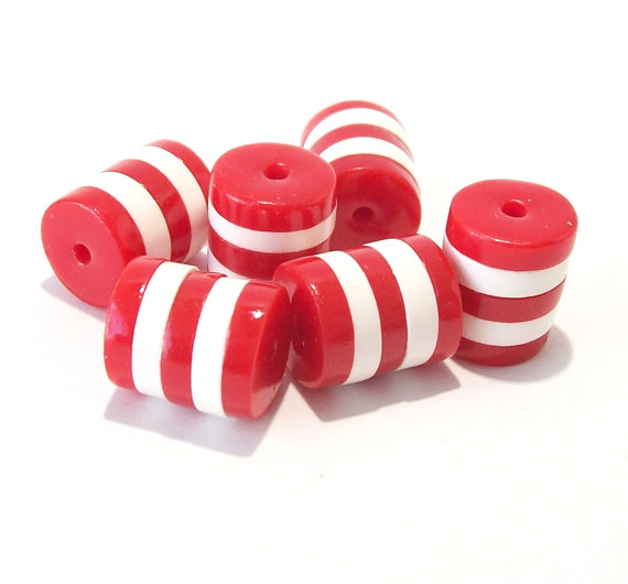 polymer clay red beads