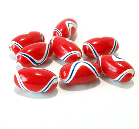 polymer clay red beads2