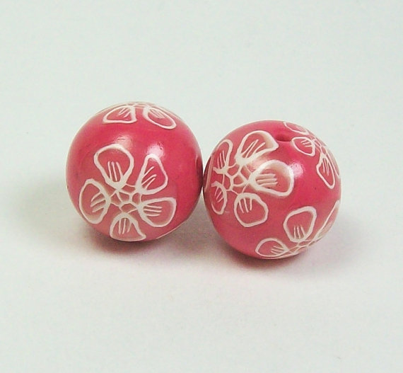 polymer clay red beads3