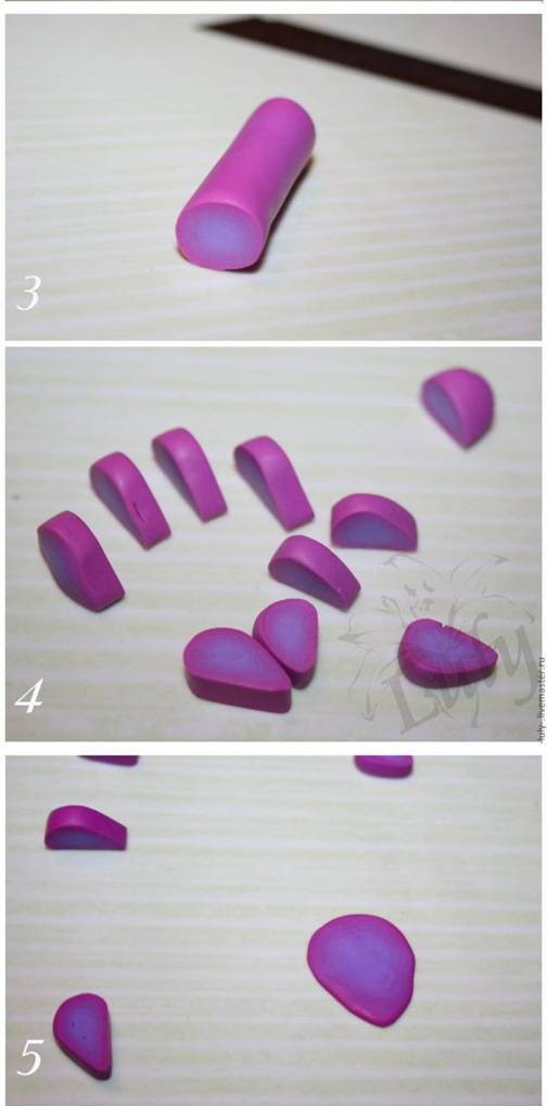 Polymer Clay Flower ring tutorial step 2