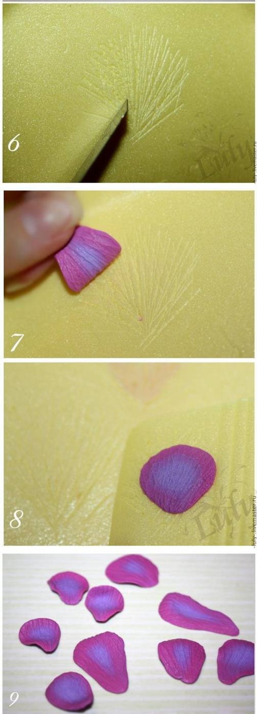 Polymer Clay Flower ring tutorial step 3