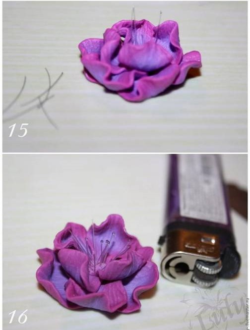 Polymer Clay Flower ring tutorial step 6