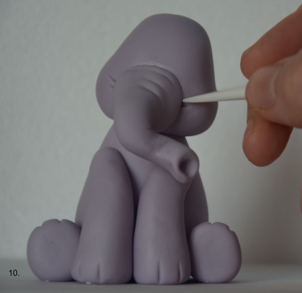 Polymer clay elephant tutorial - step 10