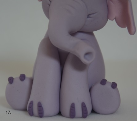 Polymer clay elephant tutorial - step 17