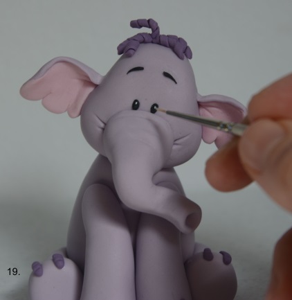 Polymer clay elephant tutorial - step 19
