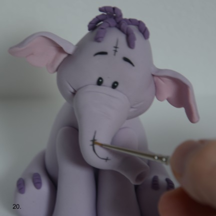 Polymer clay elephant tutorial - step 20
