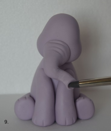 Polymer clay elephant tutorial - step 9