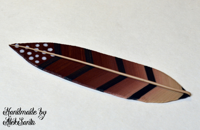 Polymer clay feather tutorial step 14