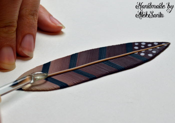 Polymer clay feather tutorial step 15