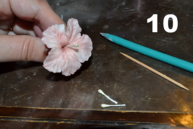 Simple polymer clay flower tutorial step 10