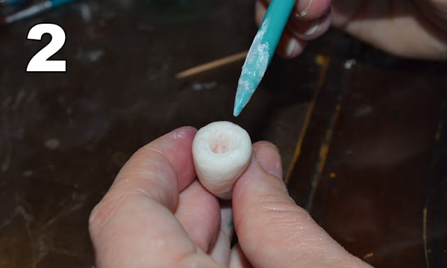 Simple polymer clay flower tutorial step 2