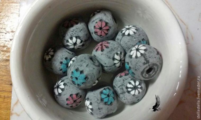 polymer clay flower beads