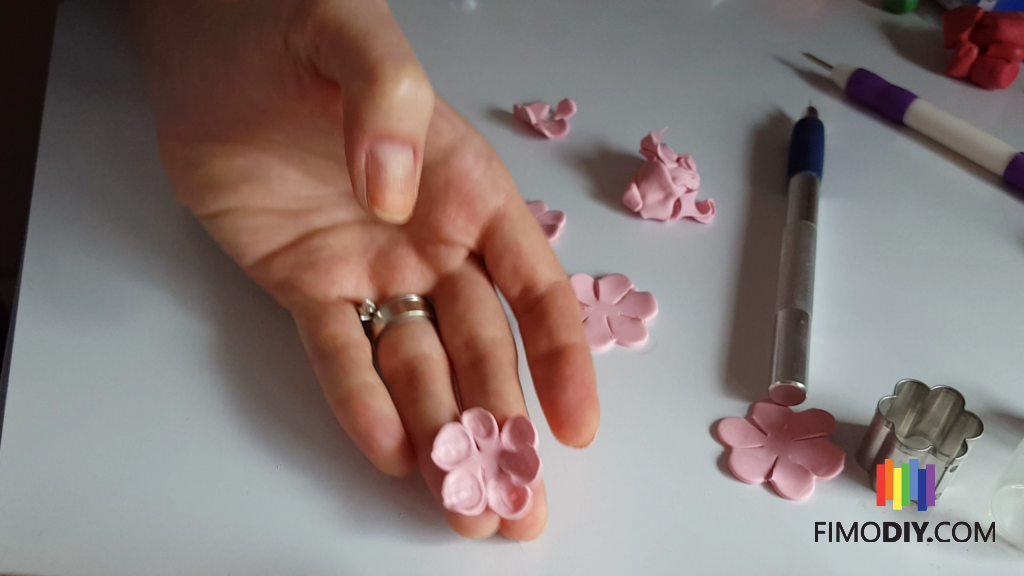 Diy fimo flower tutorial - polymer clay water lily