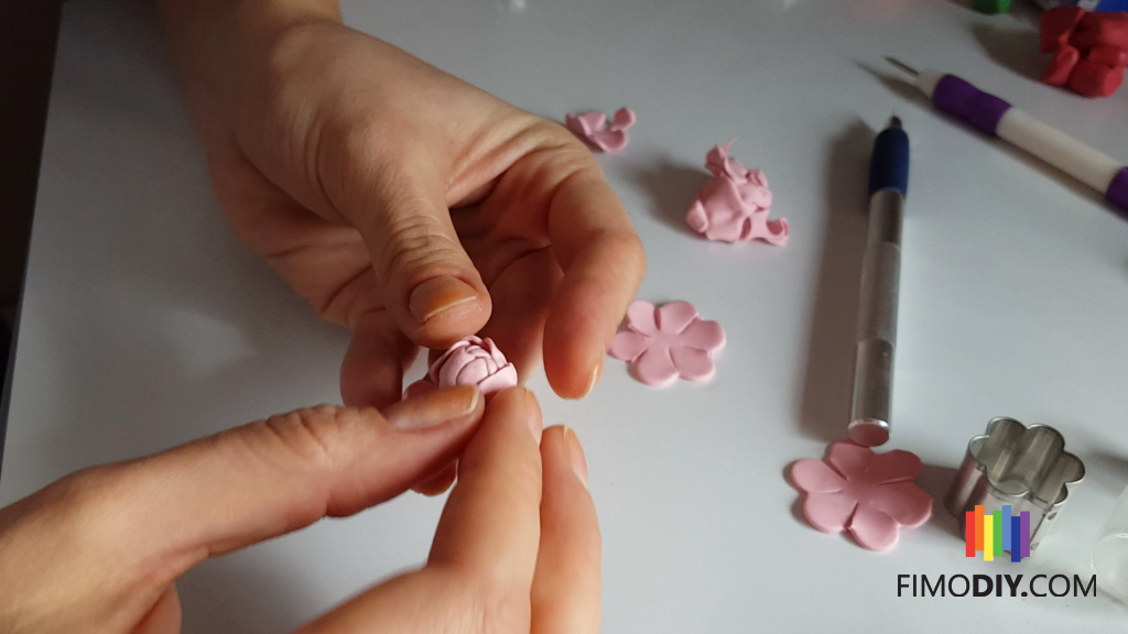 Diy fimo flower tutorial - polymer clay water lily