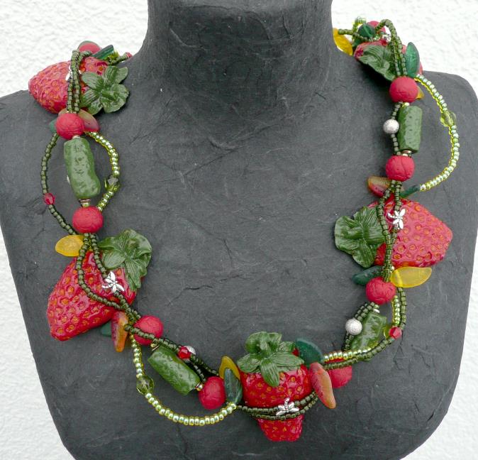 Unique pieces of polymer clay jewelry