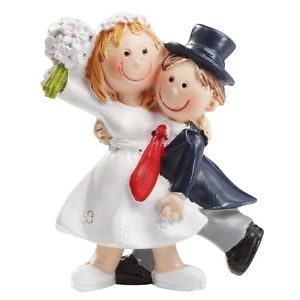 polymer clay wedding cake ornament - groom and bride handmade toppers