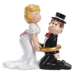 polymer clay wedding cake ornament - groom and bride handmade toppers