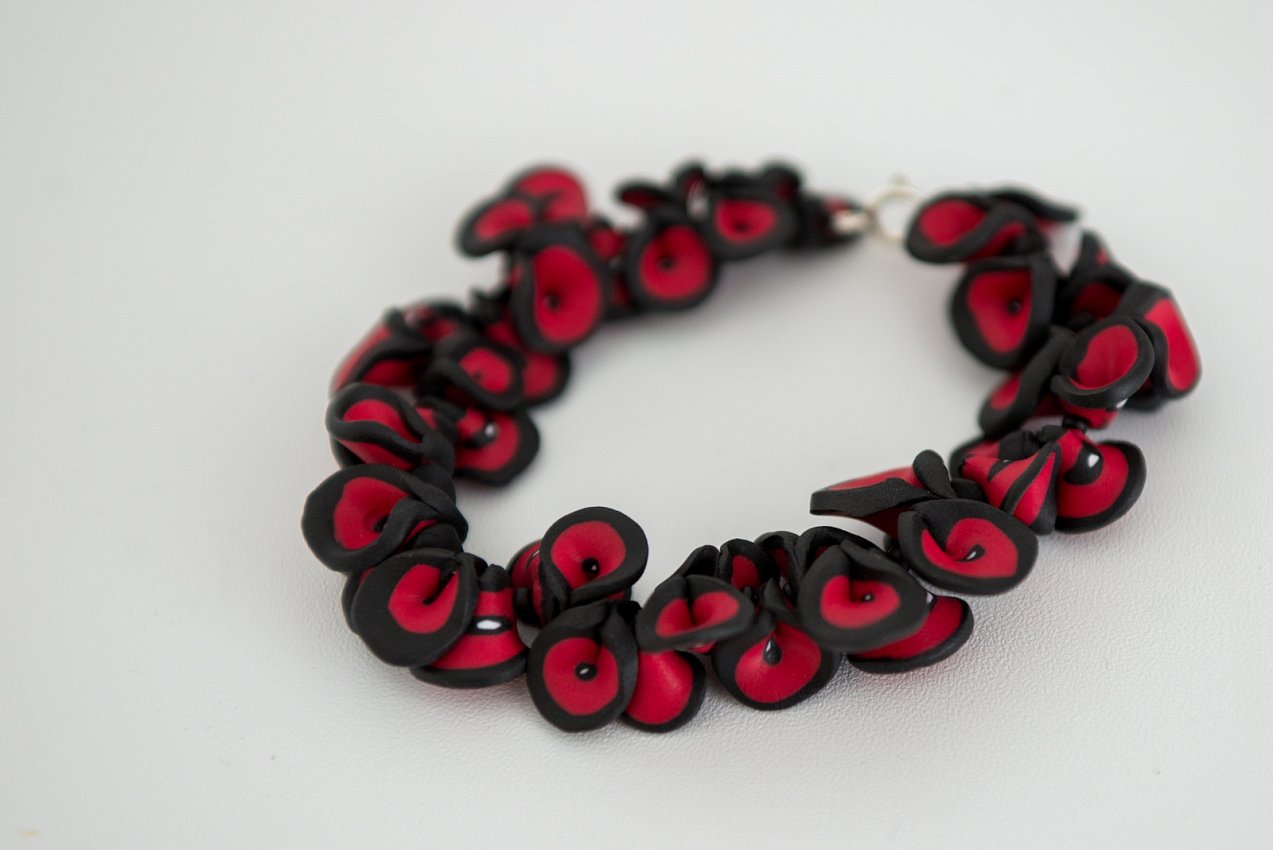 Unique pieces of polymer clay jewelry