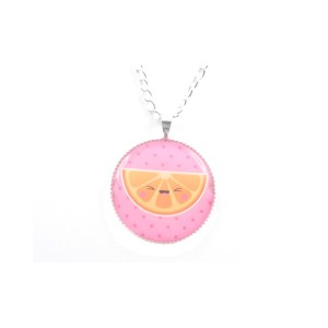 orange Polymer clay fruity necklaces