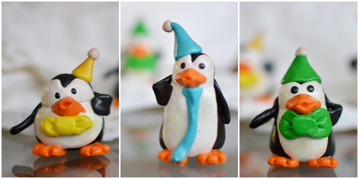 pinguin polymer clay party giveaways