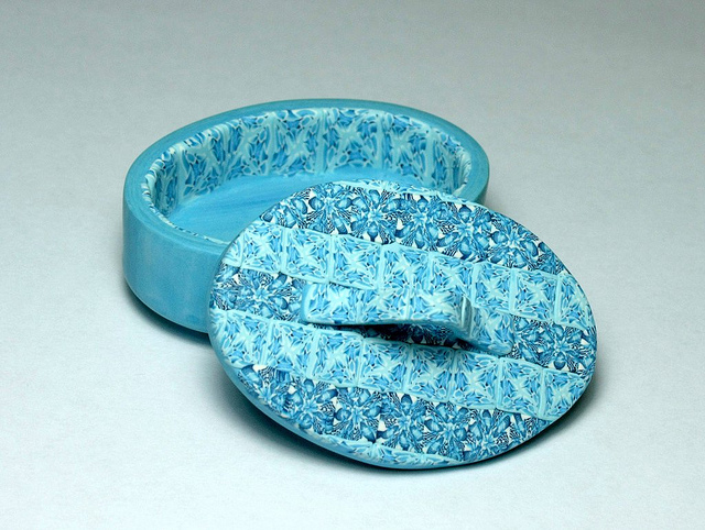 polymer clay blue box