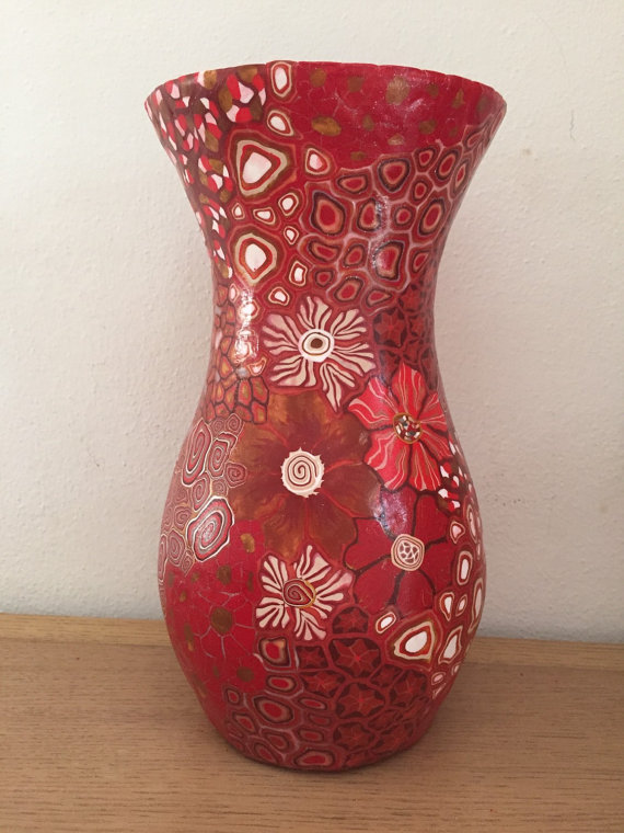 DIY handmade fimo polymer clay vase ideas for decoration