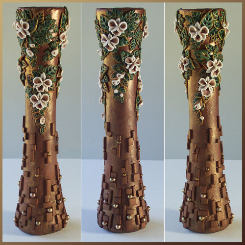 DIY handmade fimo polymer clay vase ideas for decoration