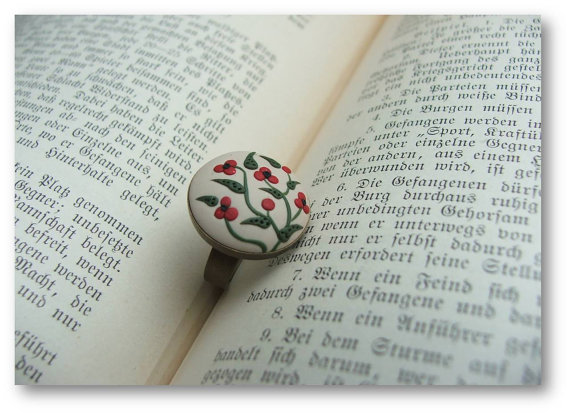 polymer clay flower jewelry fimo poppy ring