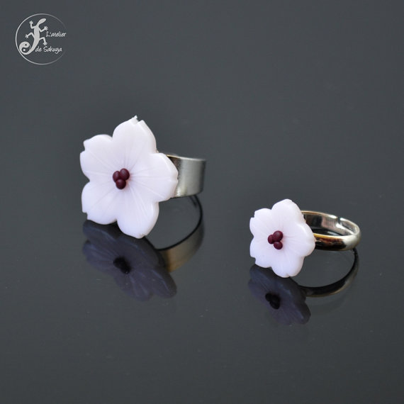 Polymer clay flower ring