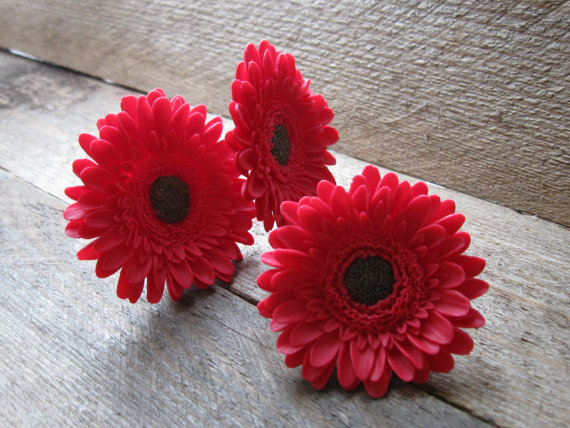 fimo clay flower hair accessories