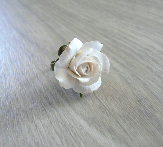 fimo/polymer clay flower ring