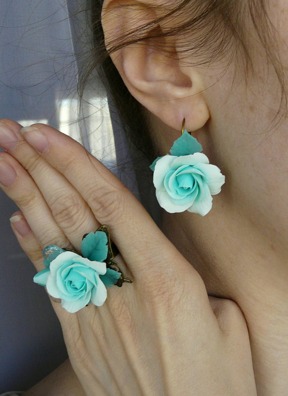 Polymer clay flower ring