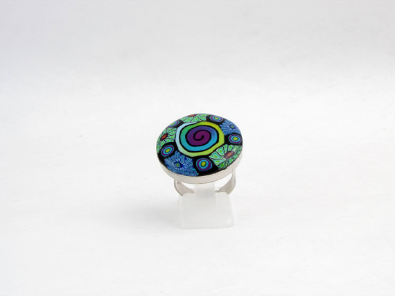 Polymer clay flower ring