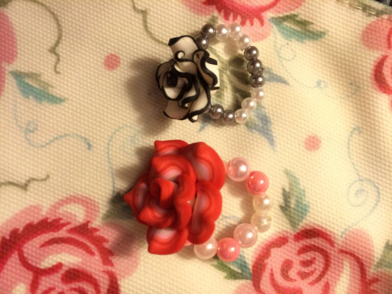 Polymer clay flower ring