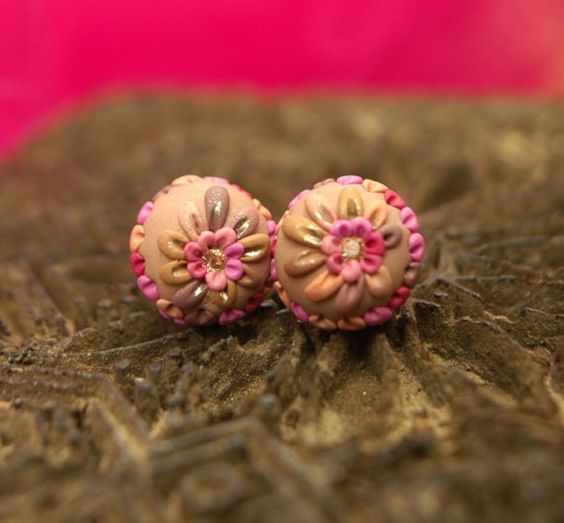 polymer clay earrings fimo studs