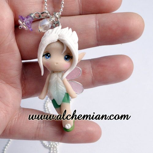 Polymer clay doll pendants