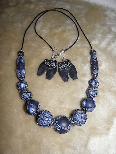 polymer clay blue beads ideas