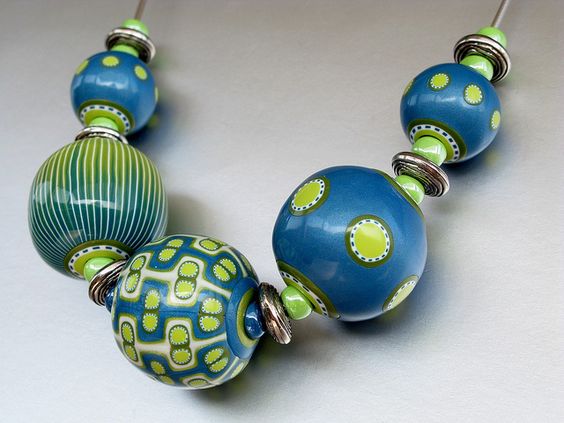 polymer clay blue beads ideas