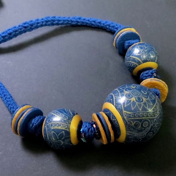 polymer clay blue beads ideas