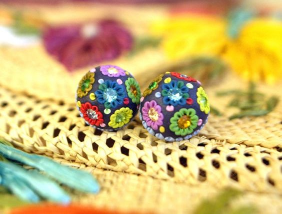 polymer clay earrings fimo studs