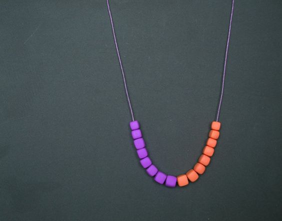 A bit of color and fun into a simple polymer clay necklace