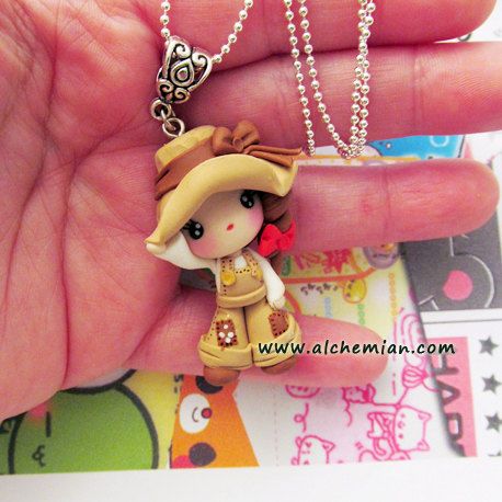 Polymer clay doll pendants