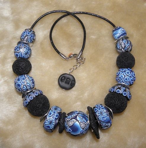 polymer clay blue beads ideas