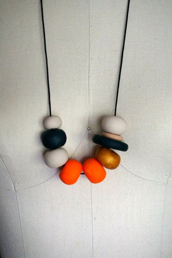 A bit of color and fun into a simple polymer clay necklace