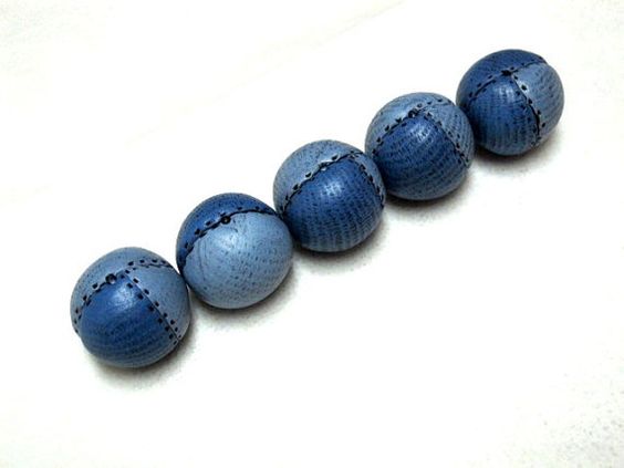 polymer clay blue beads