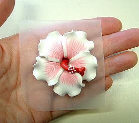 fimo polymer clay flower - Hibiscus