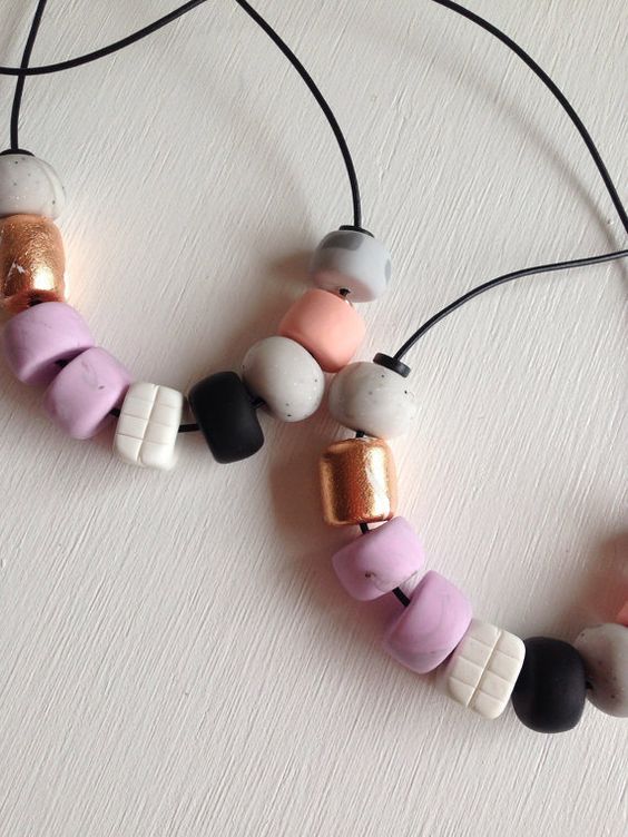 simple polymer clay necklace