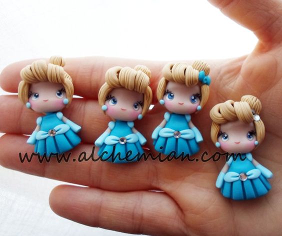 Polymer clay doll pendants