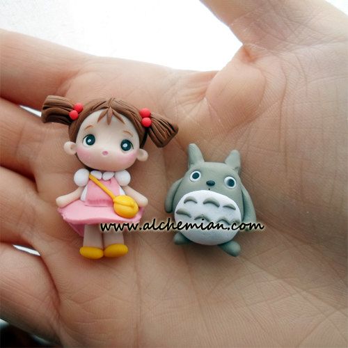 Polymer clay doll pendants